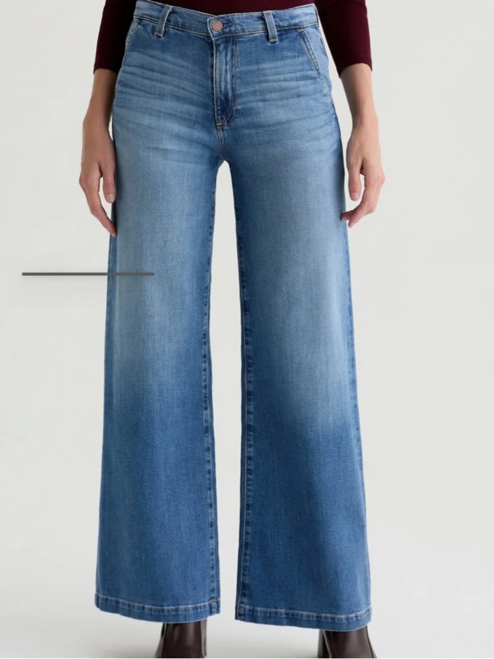 NWT Stella Medium Light Blue Wide-Leg High-Rise Jeans - Picture 1 of 6